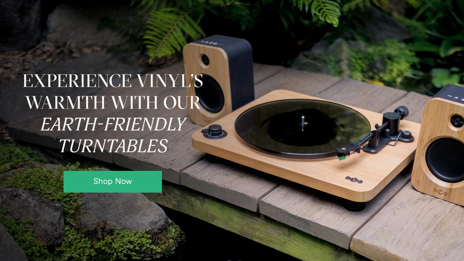 Experience vinyl's warmth with our earth friendly turntables