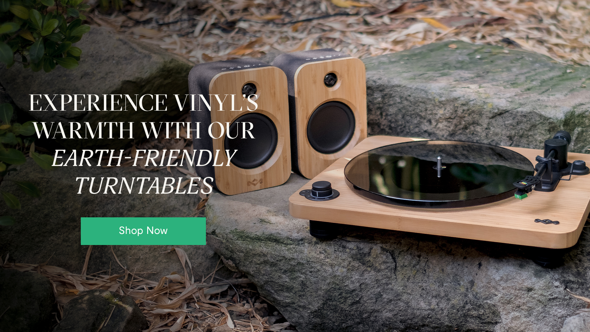 Experience vinyl's warmth with our earth friendly turntables