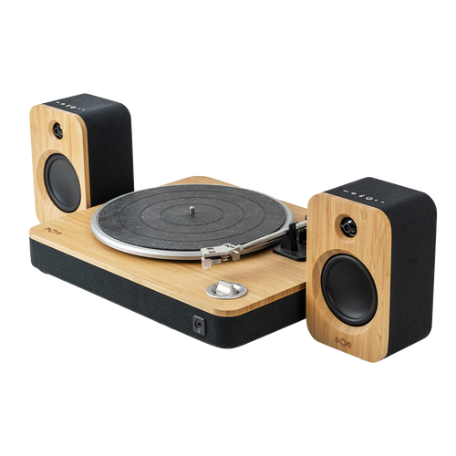 Stir It Up Turntable & Get Together Duo Bluetooth Bookshelf Speaker Bundle